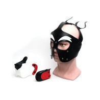 665 Playful Pup Hood - O/S Black/White/Red