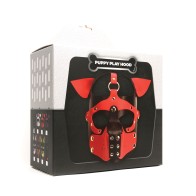 665 Playful Pup Hood - O/S Black/White/Red