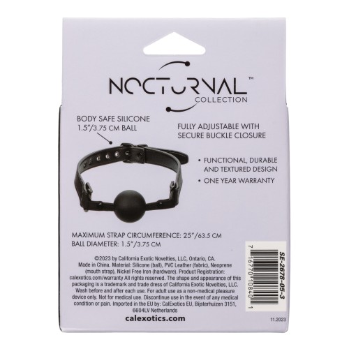 Ball Gag de Silicona Nocturnal Collection Negro