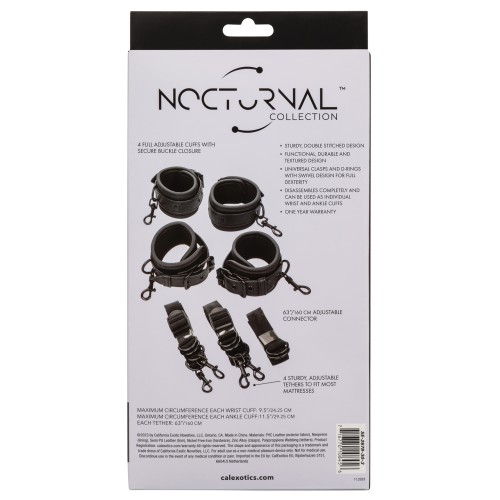 Nocturnal Collection Adjustable Bed Restraints - Black