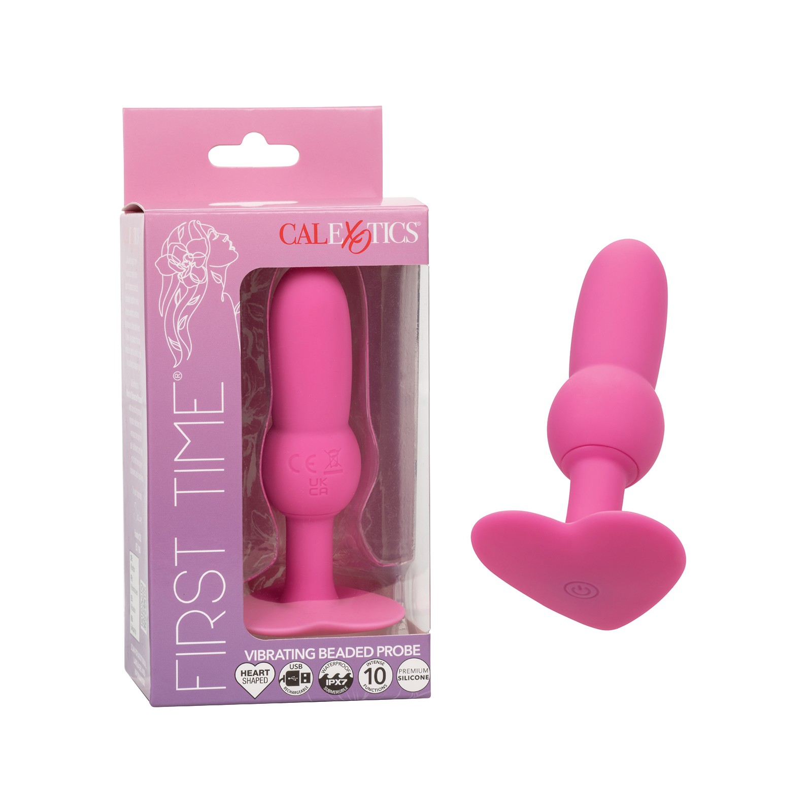 First Time Vibrating Beaded Anal Probe - Pink