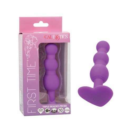 First Time Triple Beaded Anal Probe - Purple