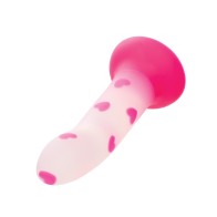 Glow Stick Heart Suction Cup Glow-in-the-Dark Dildo - Pink