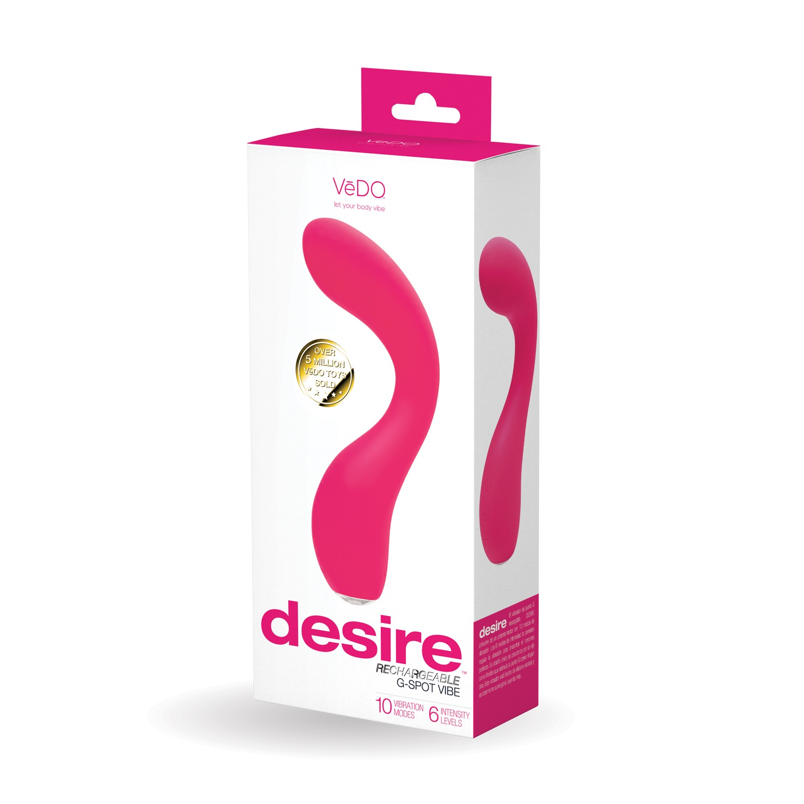 Vibrador Recargable G-Spot VeDo Desire - Rosa