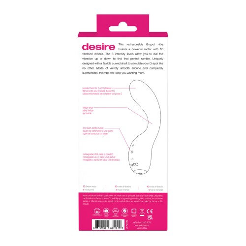 Vibrador Recargable G-Spot VeDo Desire - Rosa