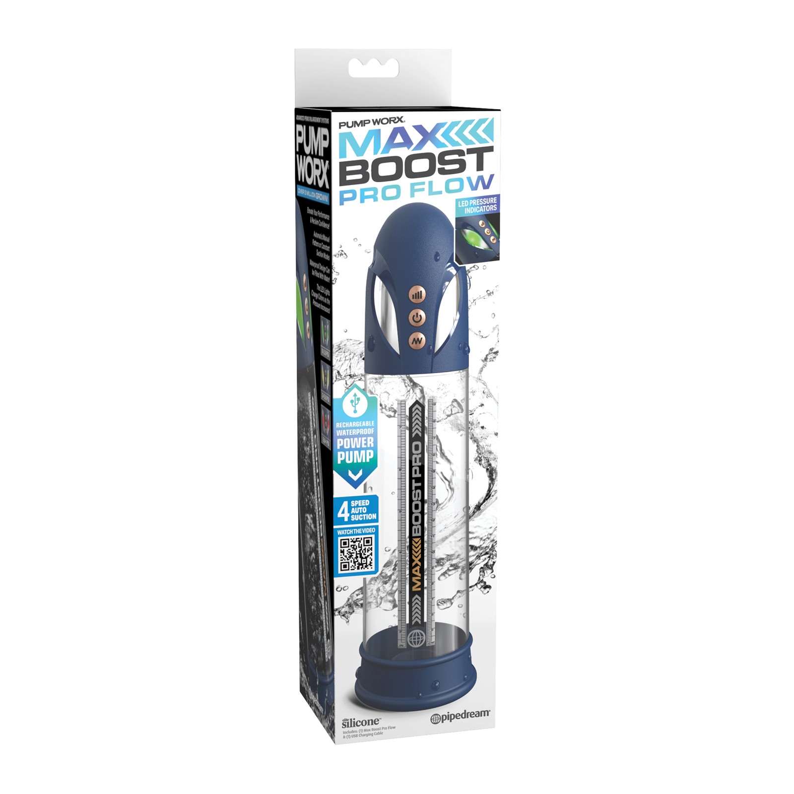 Max Boost Pro Penis Pump Blue Clear