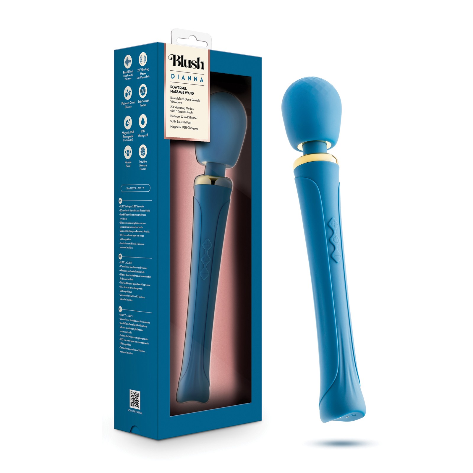 Blush Dianna Wand Massager Teal