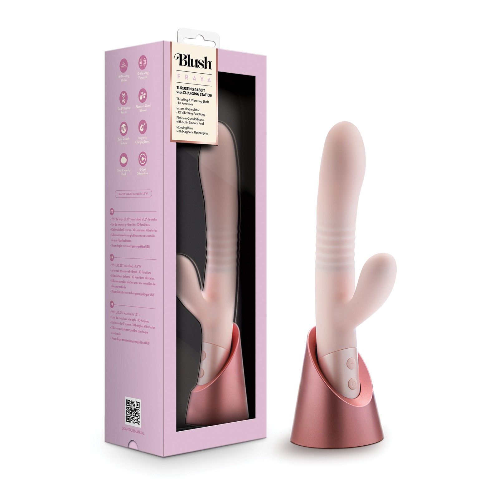 Blush Fraya Rabbit Rechargeable Vibrator Pink