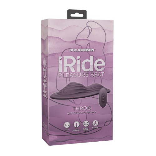 iRide Silla de Placer Estimulador Throb Recargable Control Remoto Inalámbrico Púrpura Sucia