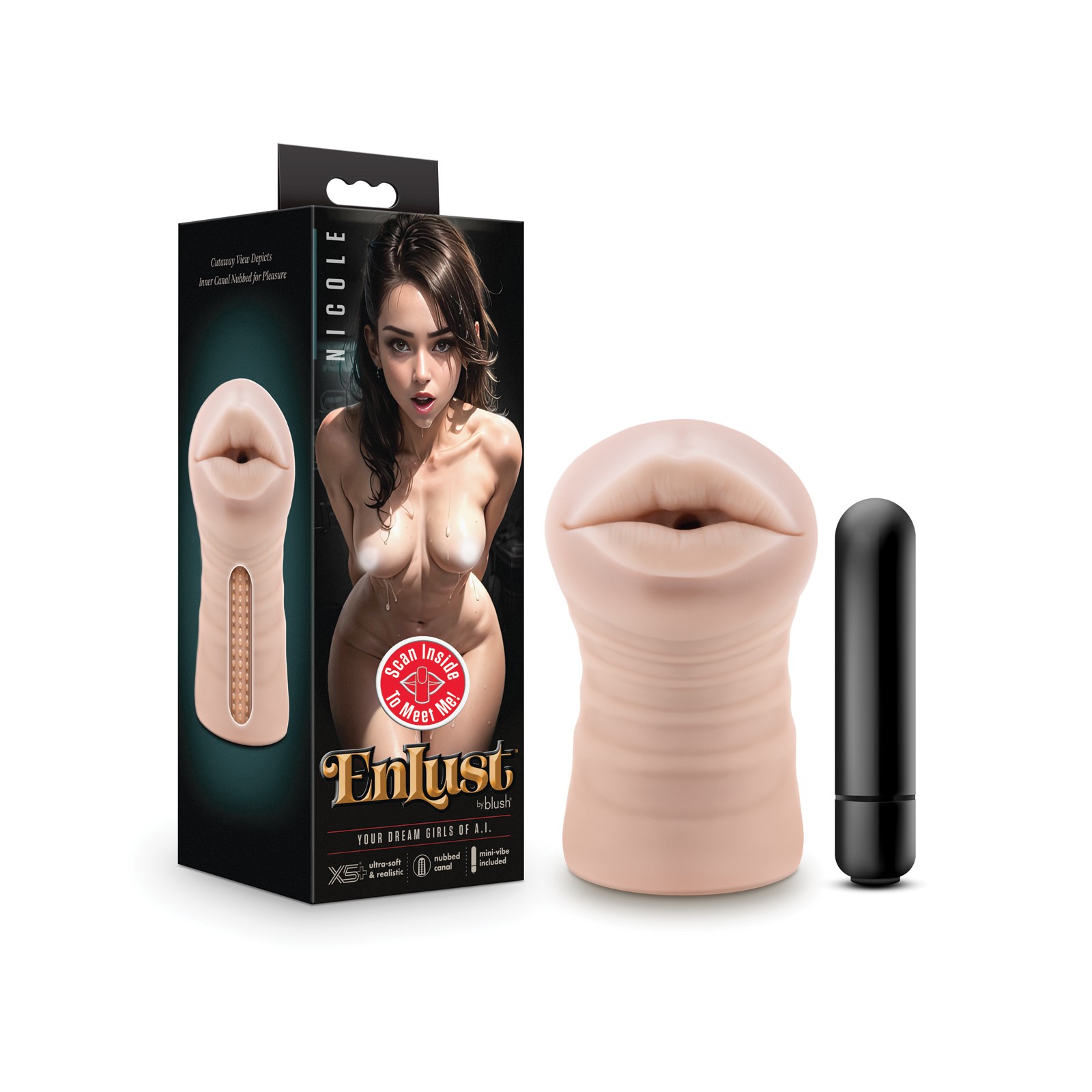 Blush EnLust Boca Stroker con Bala Vibrante - Nicole