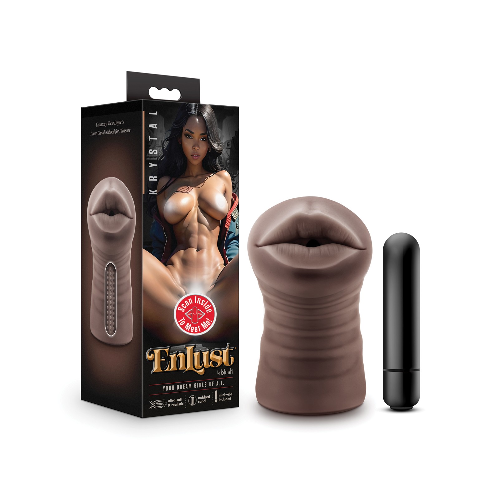 Blush EnLust Mouth Stroker with Vibrating Bullet for Ultimate Pleasure