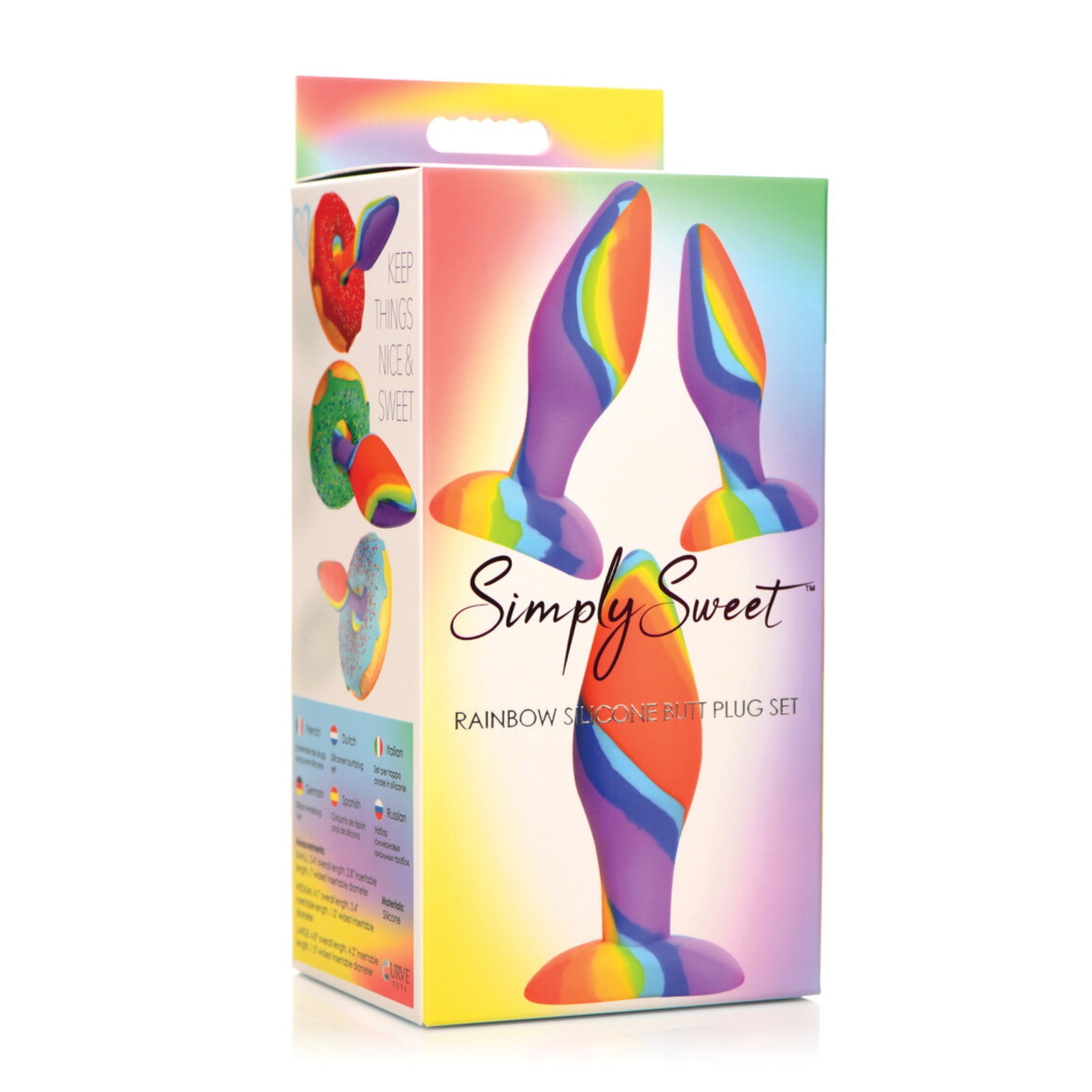 Set de Plugs Anales de Silicona Curve Toys Simply Sweet Rainbow