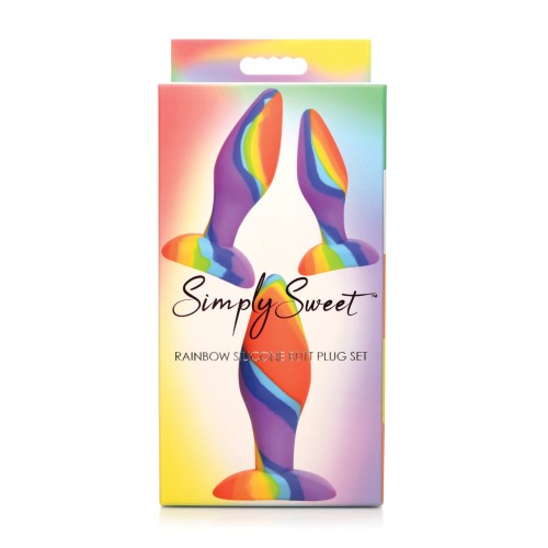 Curve Toys Simply Sweet Rainbow Butt Plug Set