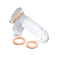 Curve Toys Jock Silicone Cock Ring Set of 3 - Light