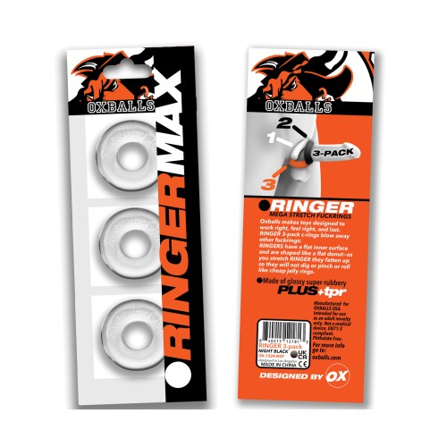 Oxballs Ringer Max 3 Pack Cockrings - Clear