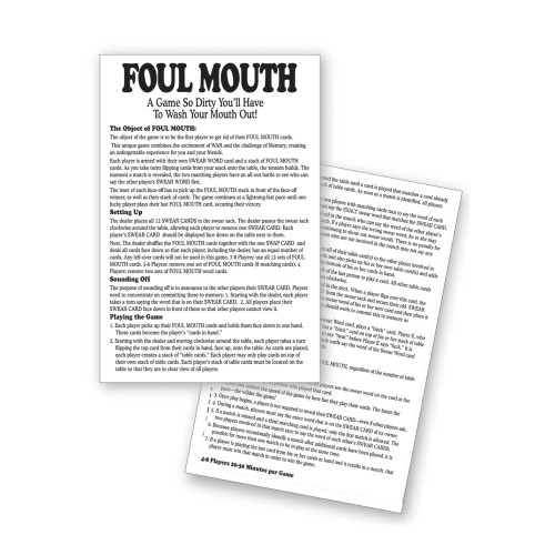 Foul Mouth Adult Card Game Fun