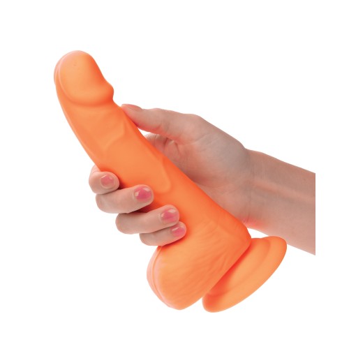 Dildo de Silicona Neon de 6" - Naranja