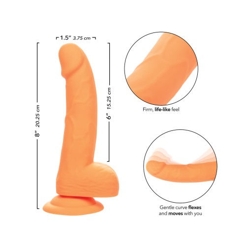 Silicone Studs Neon 6" Dildo - Orange