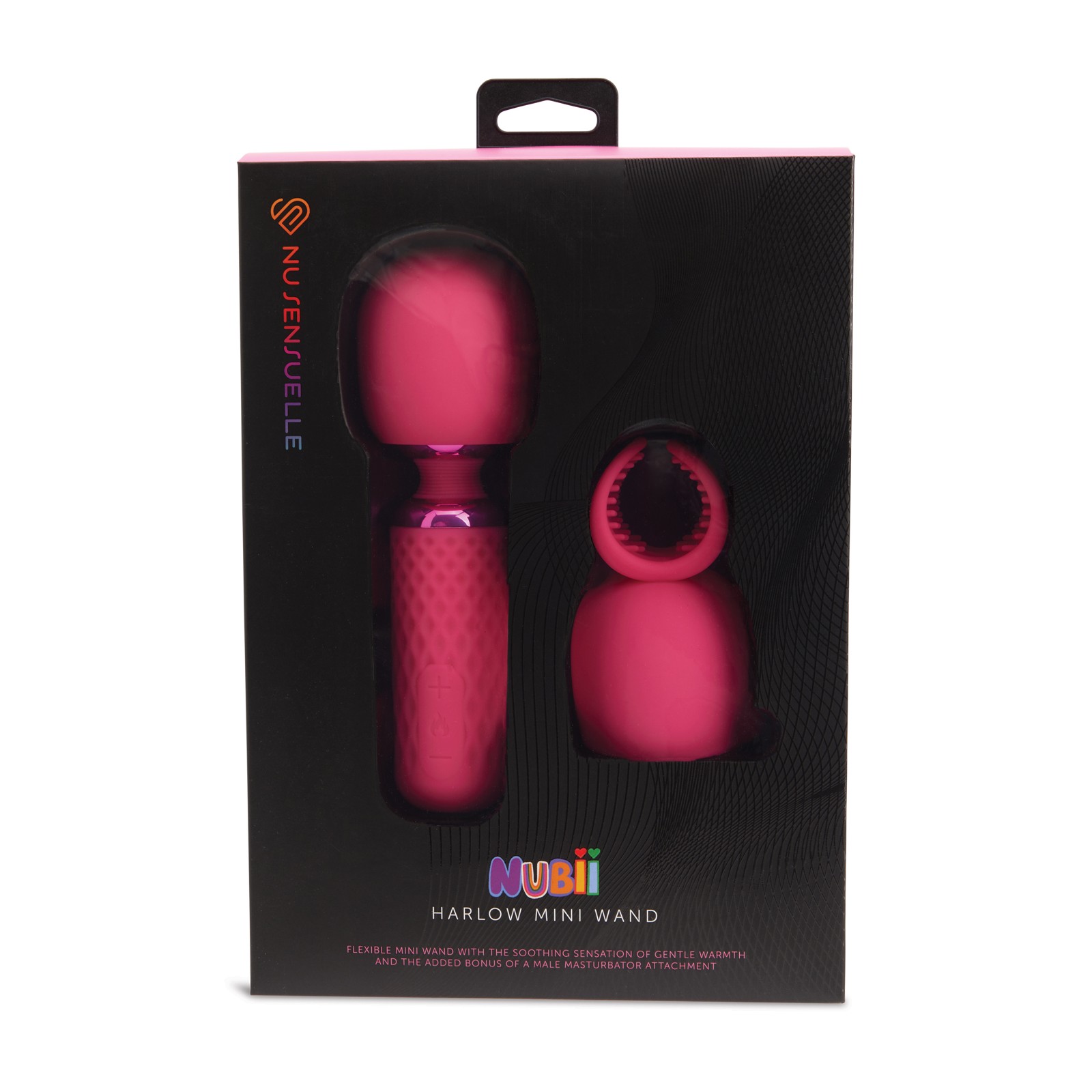 Nu Sensuelle Harlow Mini Wand with Masturbator Attachment - Pink