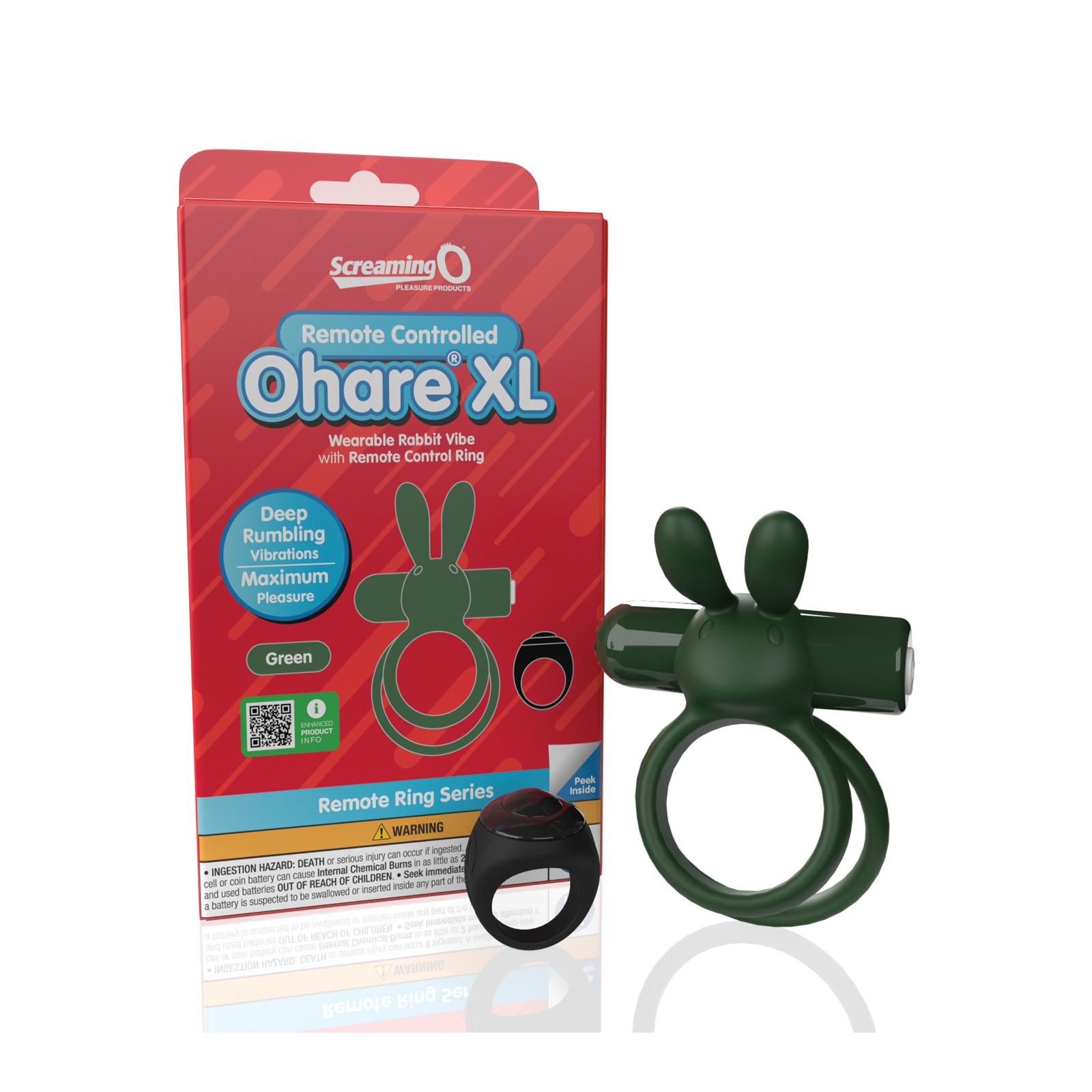 Anillo Vibrante Control Remoto Ohare XL Verde Screaming O