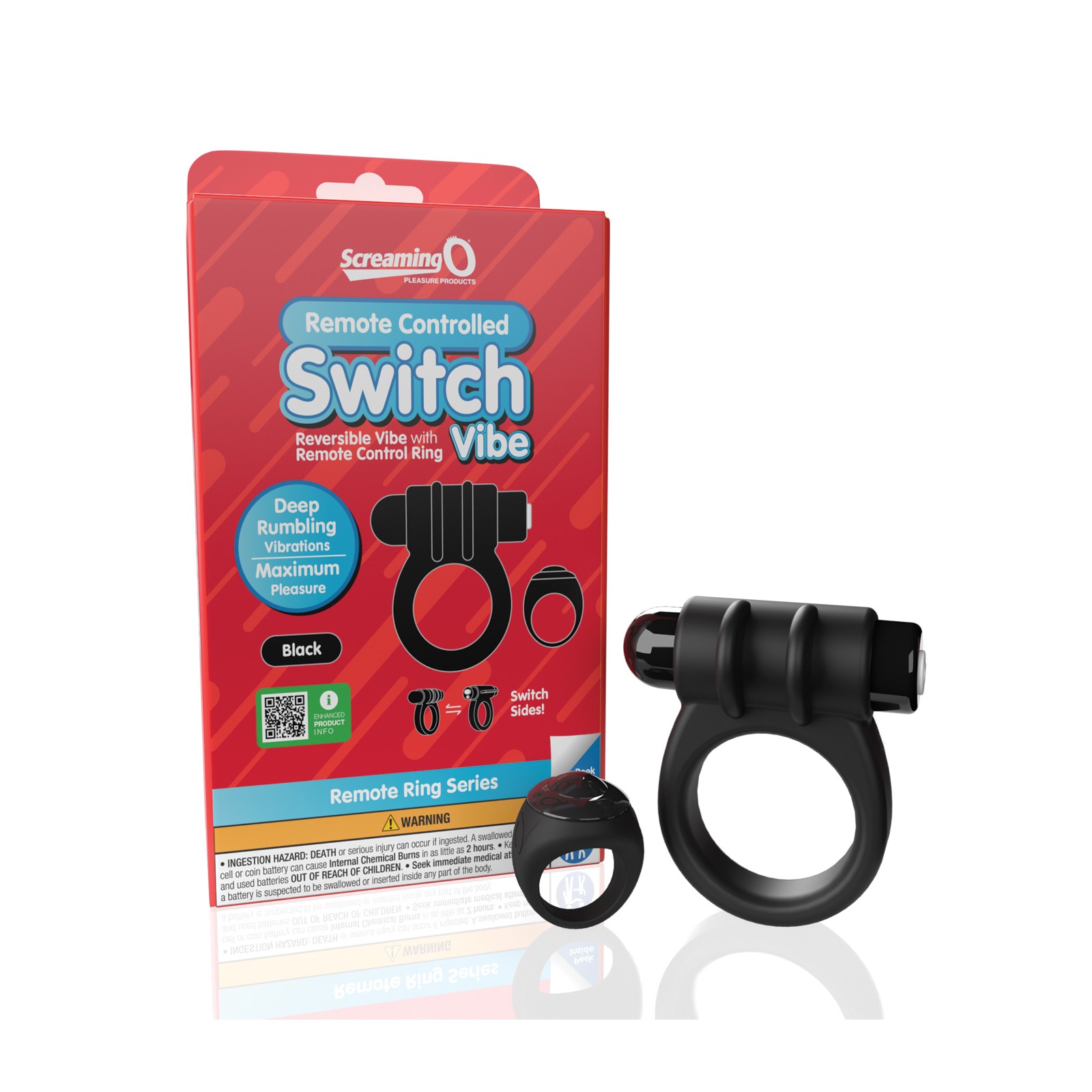 Screaming O Switch Remote Controlled Vibrating Ring Black