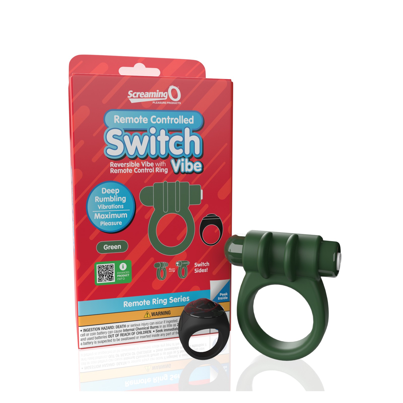 Screaming O Switch Remote Controlled Vibrating Ring Green