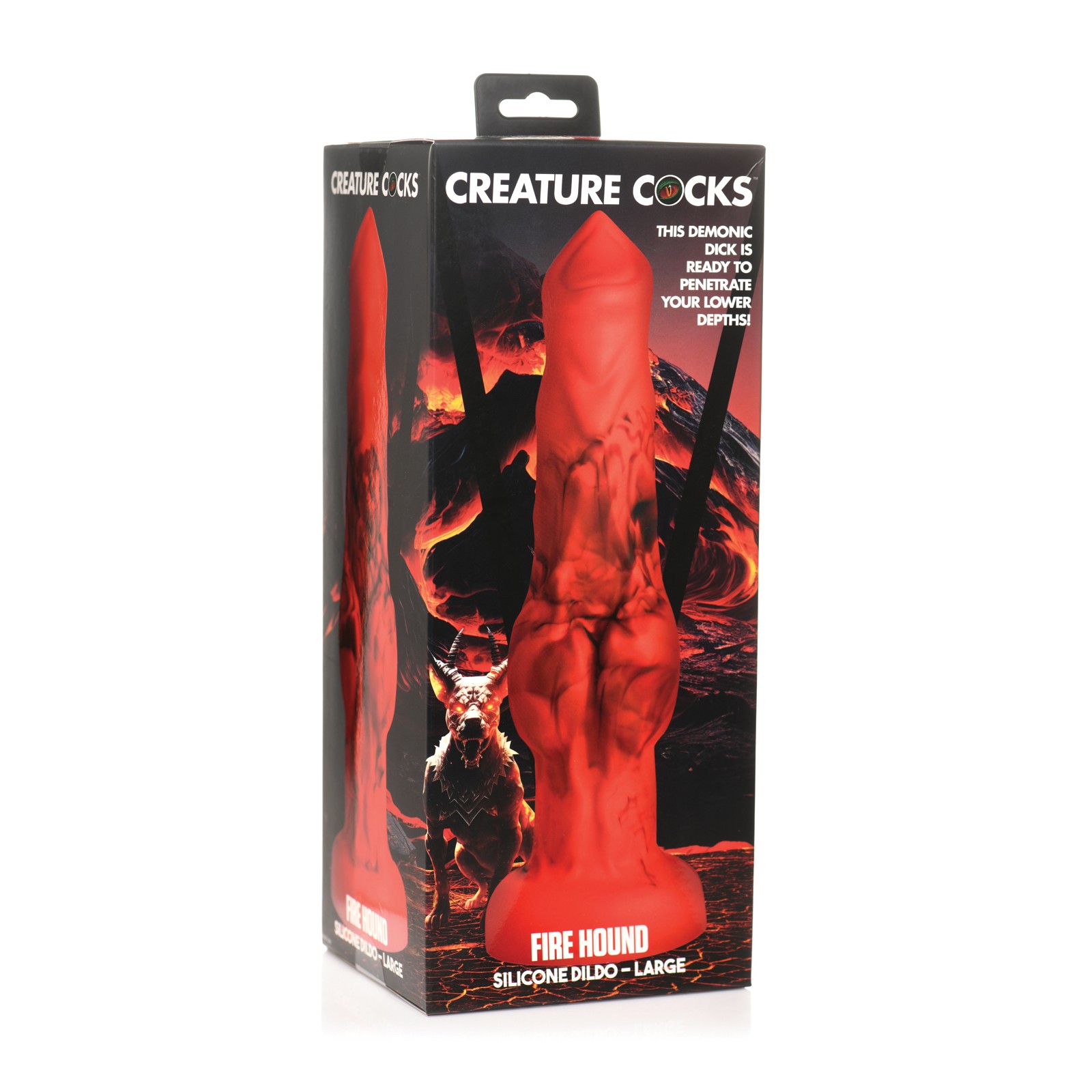 Creature Cocks Fire Hound Large Silicone Dildo - Red