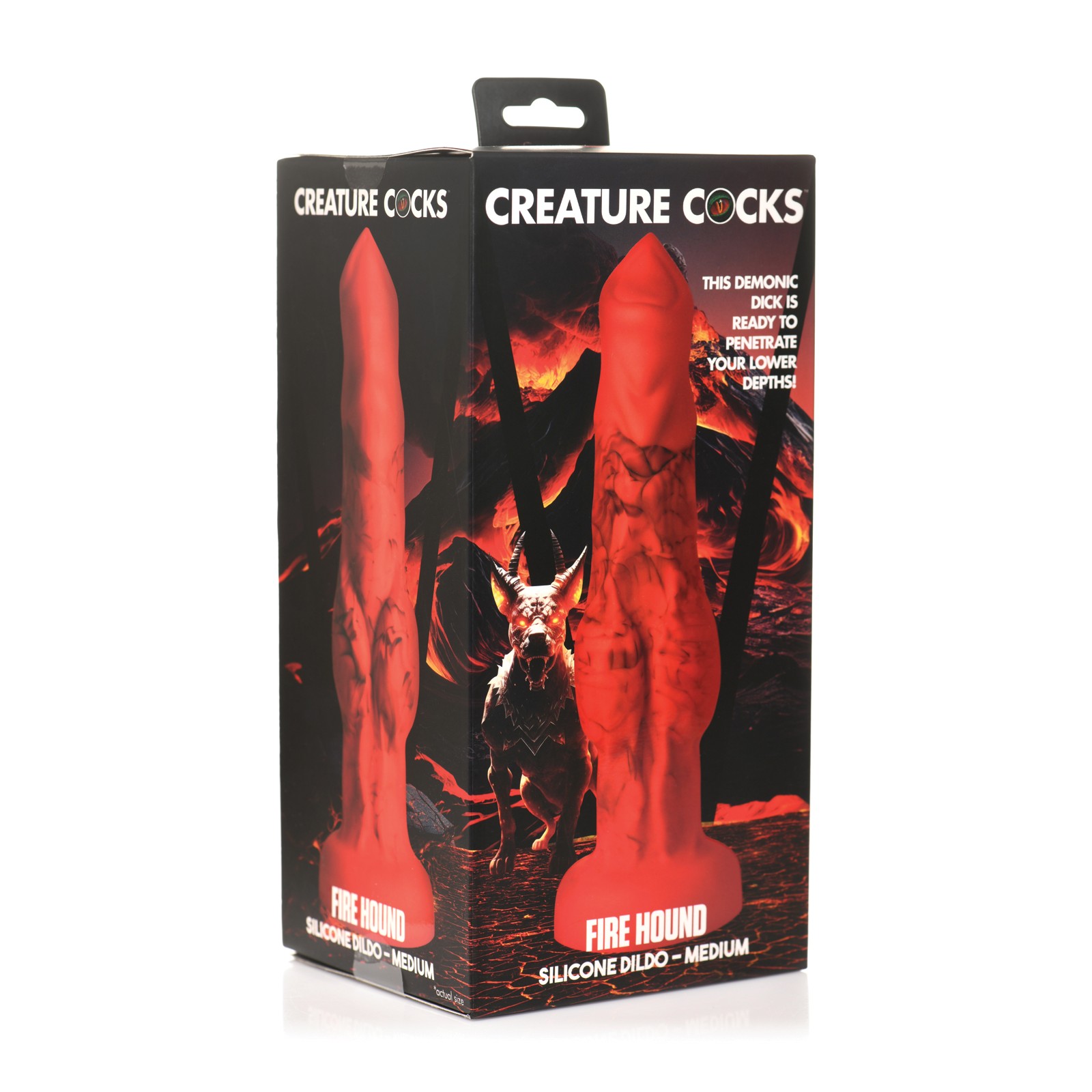 Creature Cocks Fire Hound Silicone Dildo - Medium Red