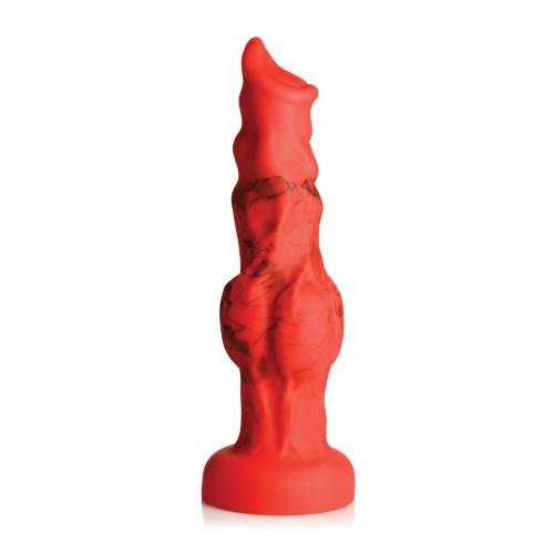 Creature Cocks Fire Hound Silicone Dildo - Medium Red