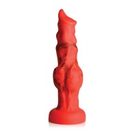 Creature Cocks Fire Hound Silicone Dildo - Medium Red