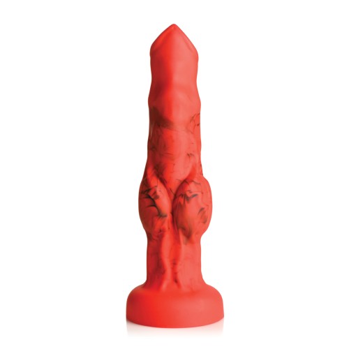 Dildo Fire Hound de Silicona - Rojo Mediano