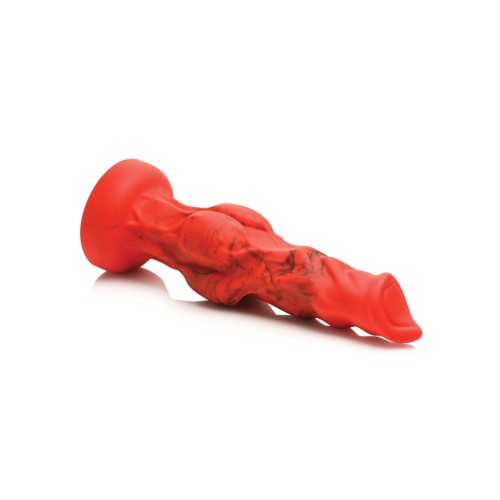 Dildo Fire Hound de Silicona - Rojo Mediano