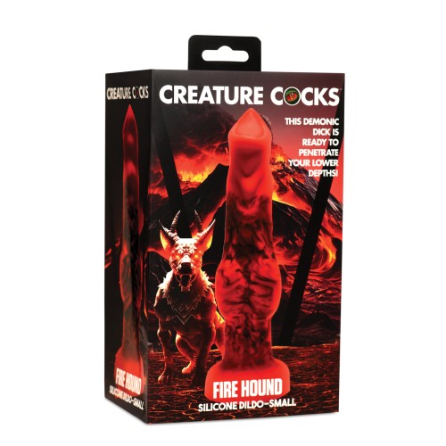 Dildo Creature Cocks Fire Hound de Silicona - Rojo Pequeño