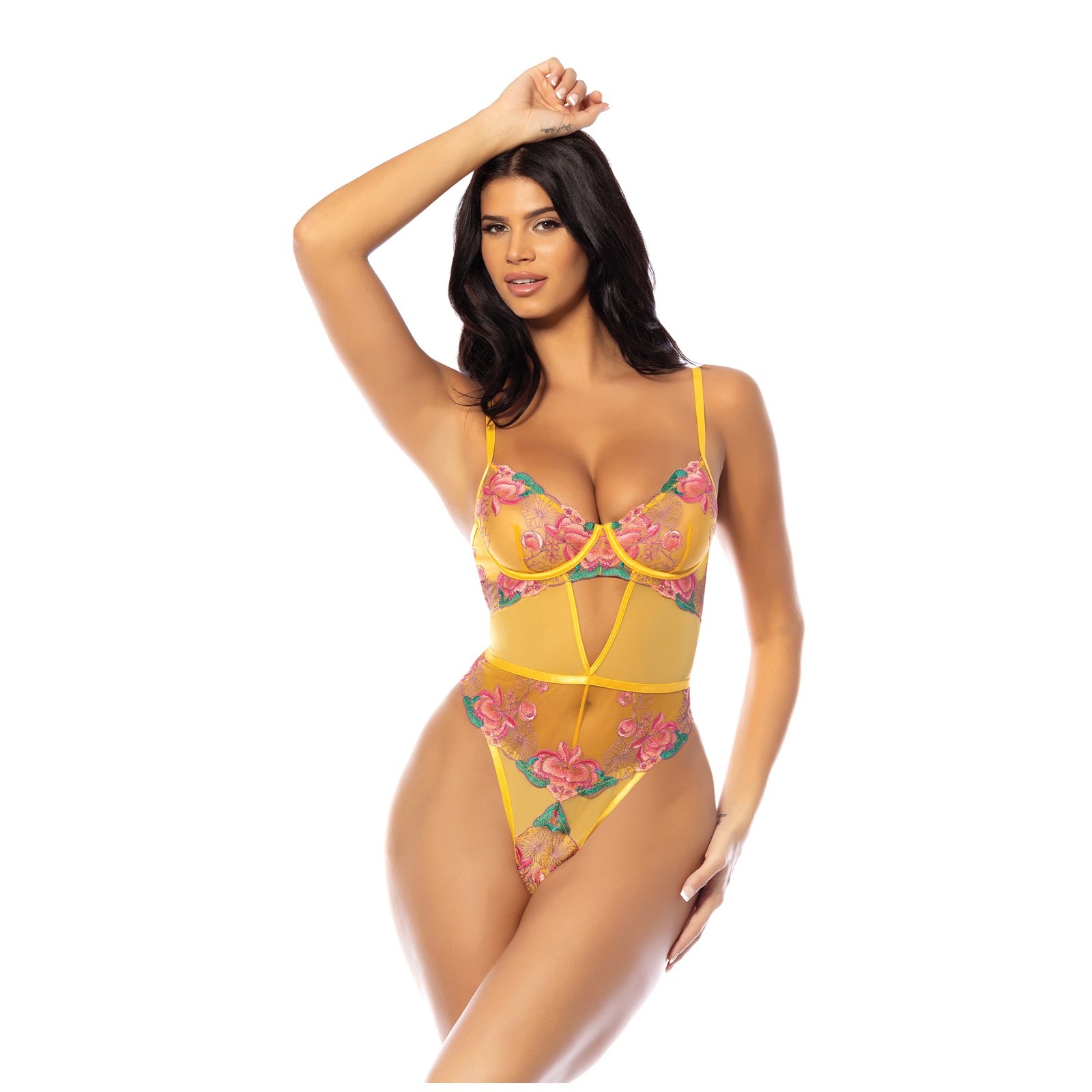 Elisabeth Unlined Teddy Yellow - Flirty Plus Size Lingerie