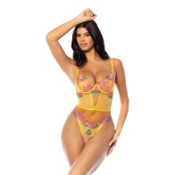 Elisabeth Unlined Teddy Yellow - Flirty Plus Size Lingerie