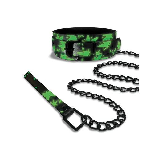 Stoner Vibes Glow-in-the-Dark Collar & Leash