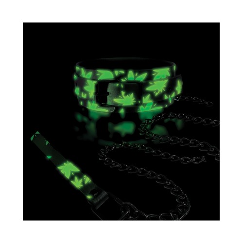 Stoner Vibes Glow-in-the-Dark Collar & Leash