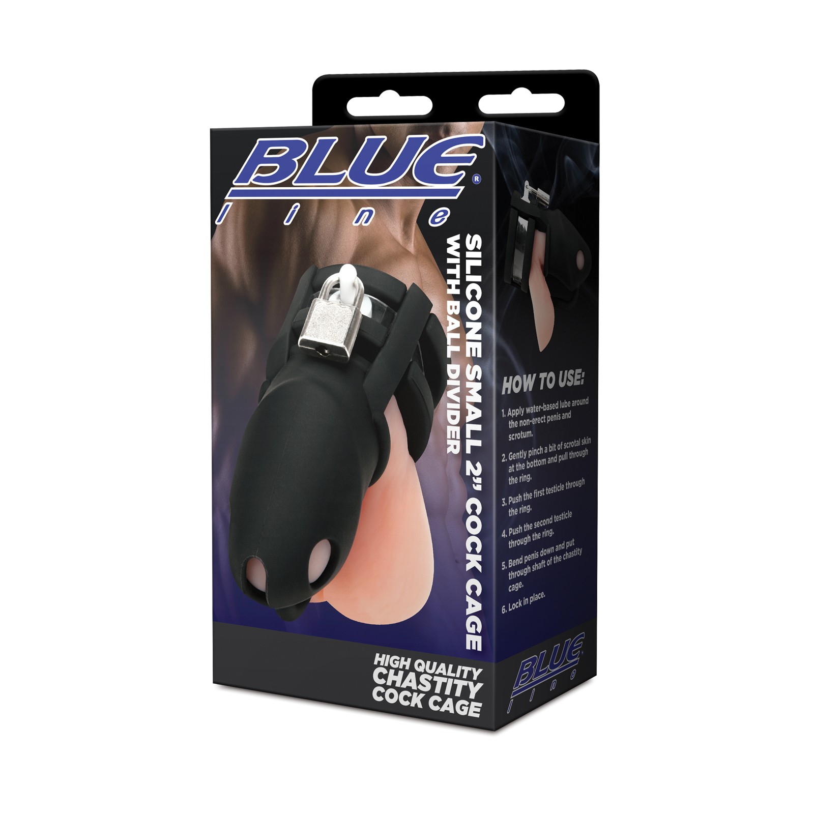 Blue Line 2 Silicone Mini Cock Cage Black