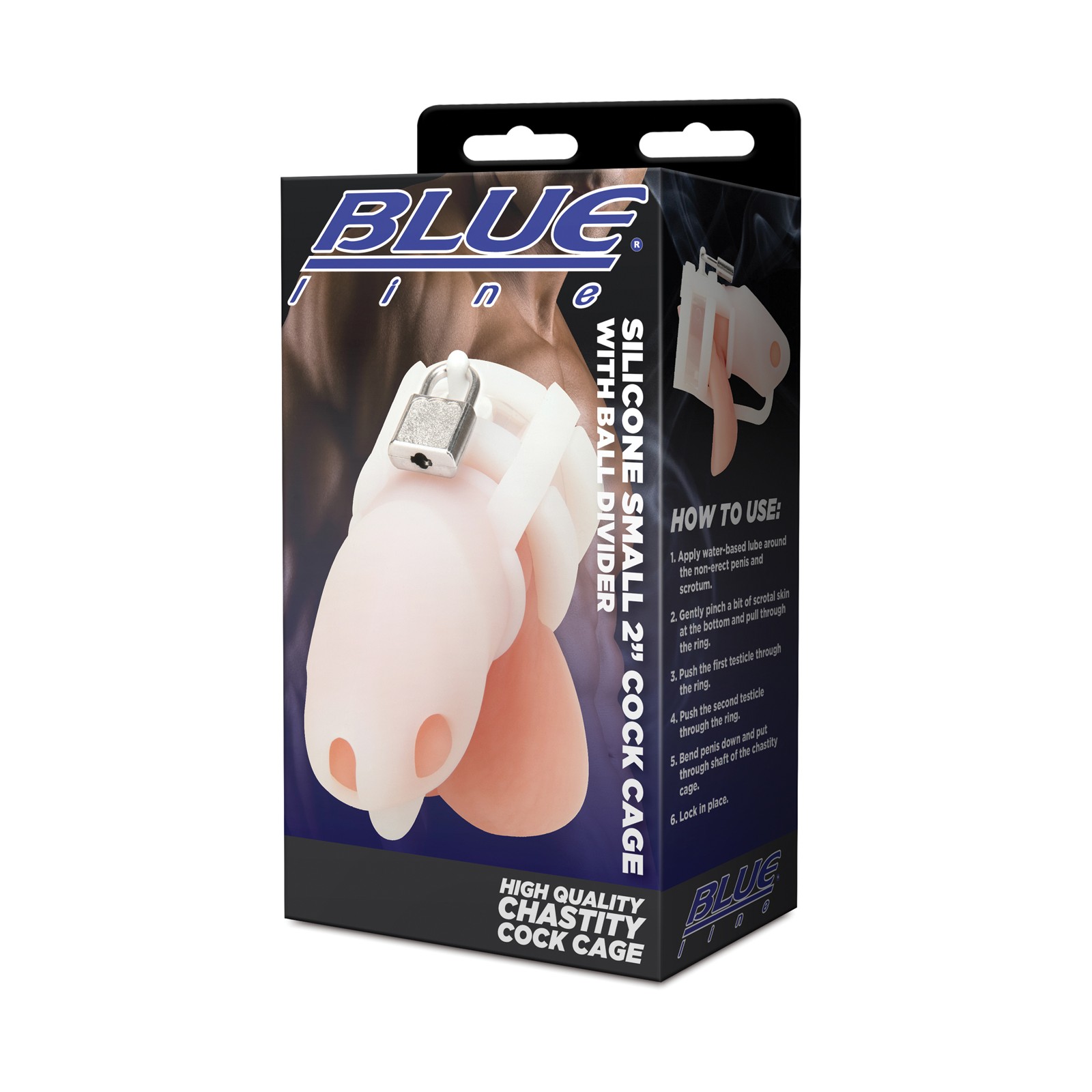 Blue Line 2" Silicone Mini Cock Cage with Ball Divider