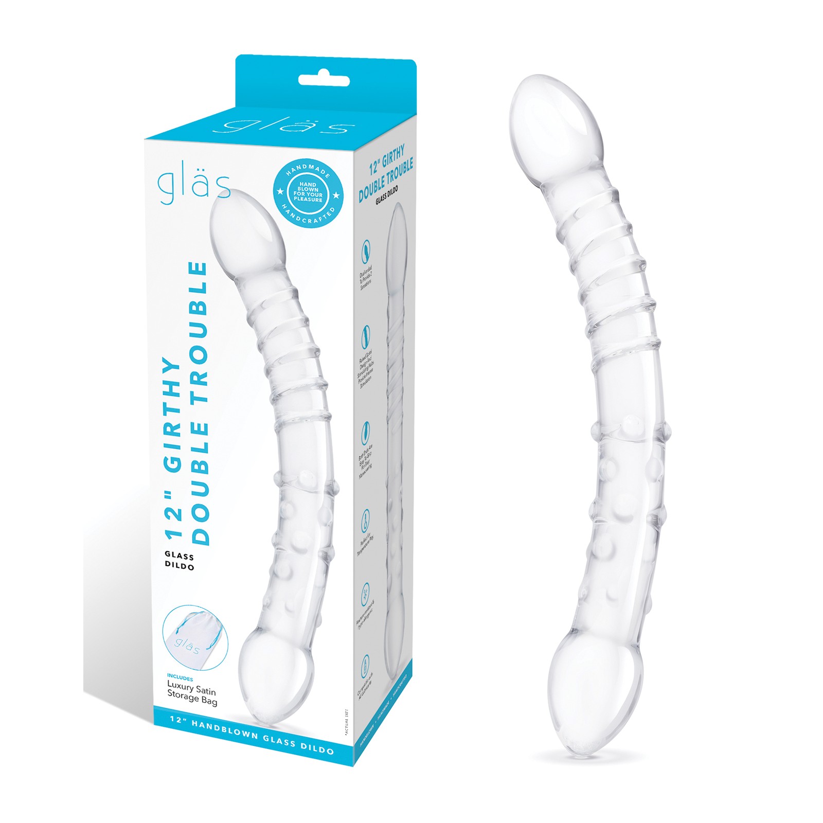 Glas 12" Double Trouble Glass Dildo