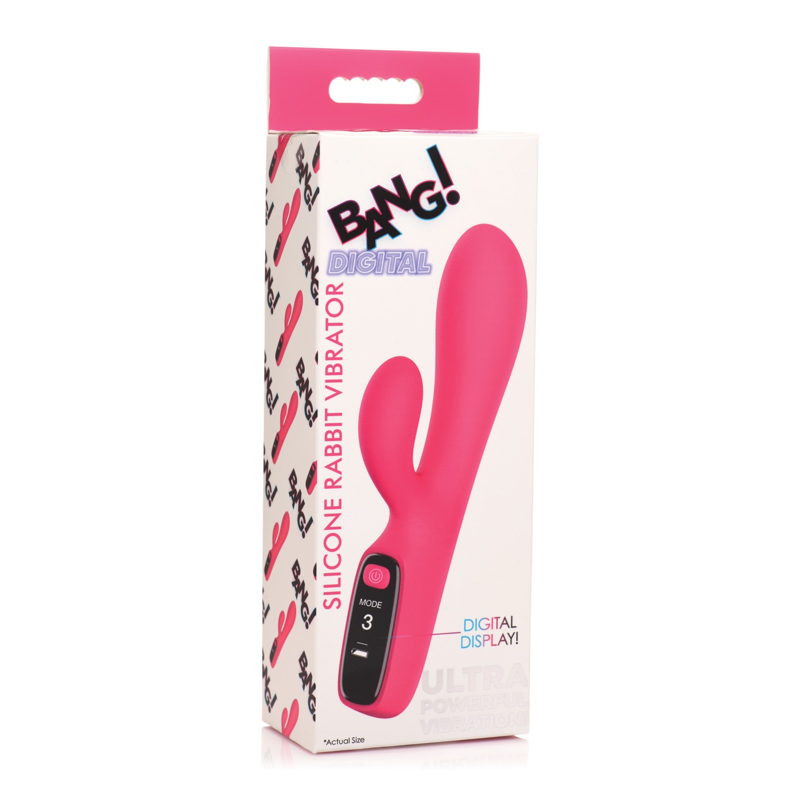 Vibrador Digital Conejito Bang! 10X - Rosa Estimulación Doble