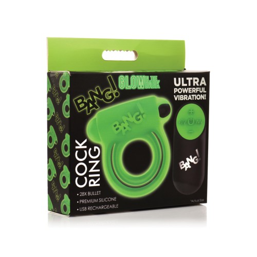 Bang Anillo Cock Control Remoto Brilla en la Oscuridad 28X