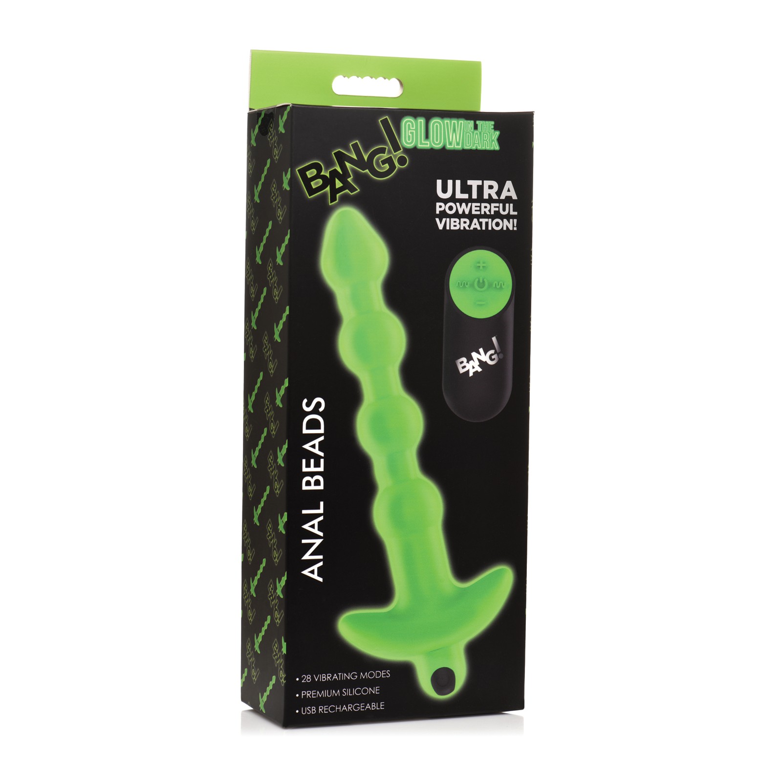 Perlas Anales Control Remoto Bang! Glow in the Dark 28X