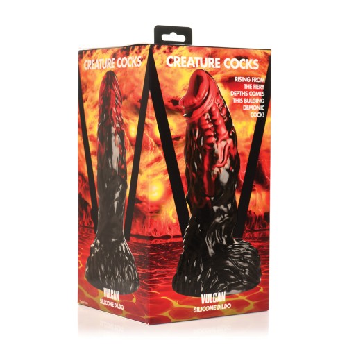 Creature Cocks Dildo de Silicona Vulcan - Negro/Rojo