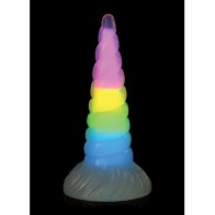 Creature Cocks Dildo de Silicona que Brilla en la Oscuridad Arcoíris