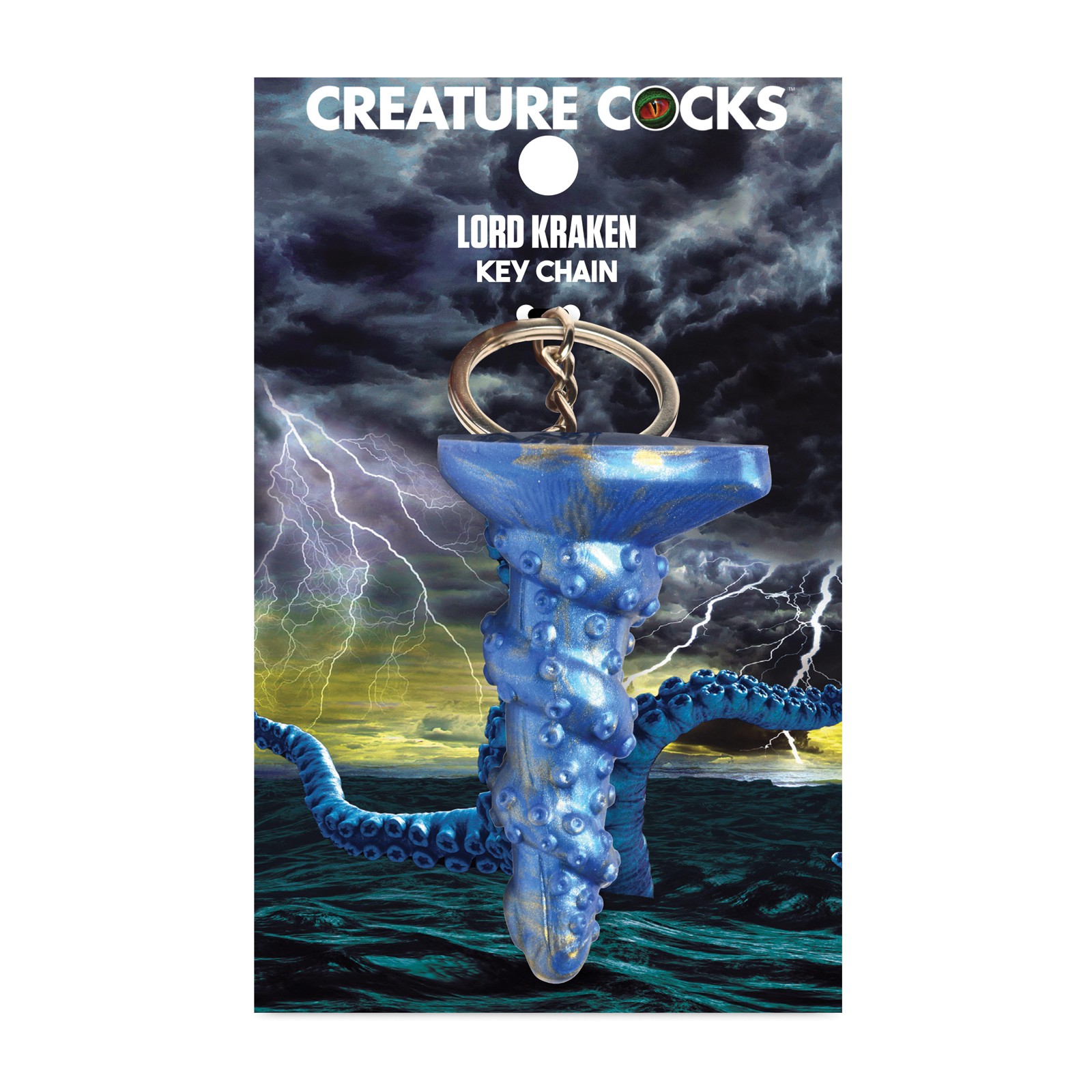 Creature Cocks Lord Kraken Key Chain Blue - Fun Accessory