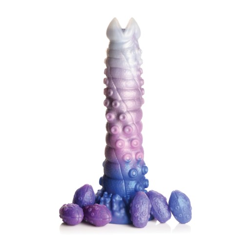 Tenta-Queen Silicone Dildo with Eggs Multi Color