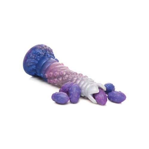 Tenta-Queen Silicone Dildo with Eggs Multi Color