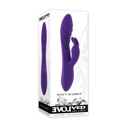 Evolved Wavy Rabbit Vibrator - Purple