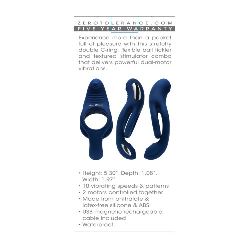 Zero Tolerance Cock Ball Vibrator Blue